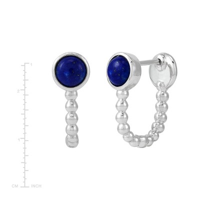 Silpada 'Feel The Breeze' Sterling Silver Blue Lapis Hoop Earrings - image 4