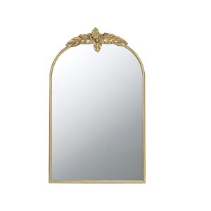 FONTOI Arched Wall Mirror Gold Metal Frame Decorative Classic Accent for Living Room Bedroom or Dressing Room Hallway, Gold, 24"*2"*36" - 1 of 4