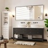 Black Black Metal Framed Bathroom Mirror for Over Sink 60  36" Vanity Rounded Rectangle Wall Mirror Wall Mounted Home Decor (Hangs Horizontally or Ve - 3 of 4