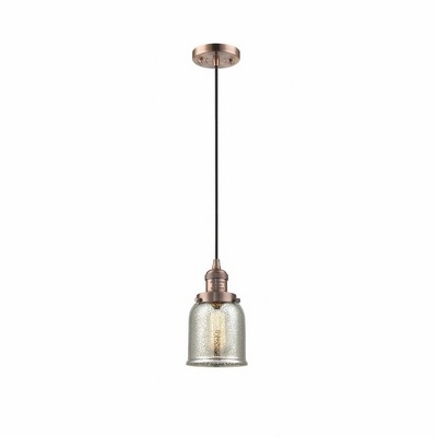 Bell - 1 Light Cord Hung Mini Pendant In Industrial Style-10 Inches Tall and 5 Inches Wide