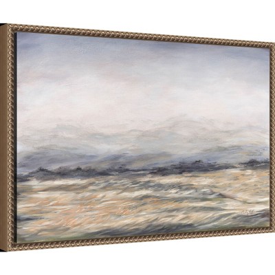 Windswept Abstract Landscape Canvas Art in Bronze Frame