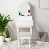 Tangkula Wall Mounted Vanity Mirror Makeup Dressing for Bedroom Space Saving 2/2 Drawers - 2 of 4