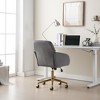 Modern Home Office Desk Chair, Armless Cross Legged Office Desk Chair, Fabric Padded Modern Swivel Height Adjustable for Home Office-The Pop Home - 2 of 4