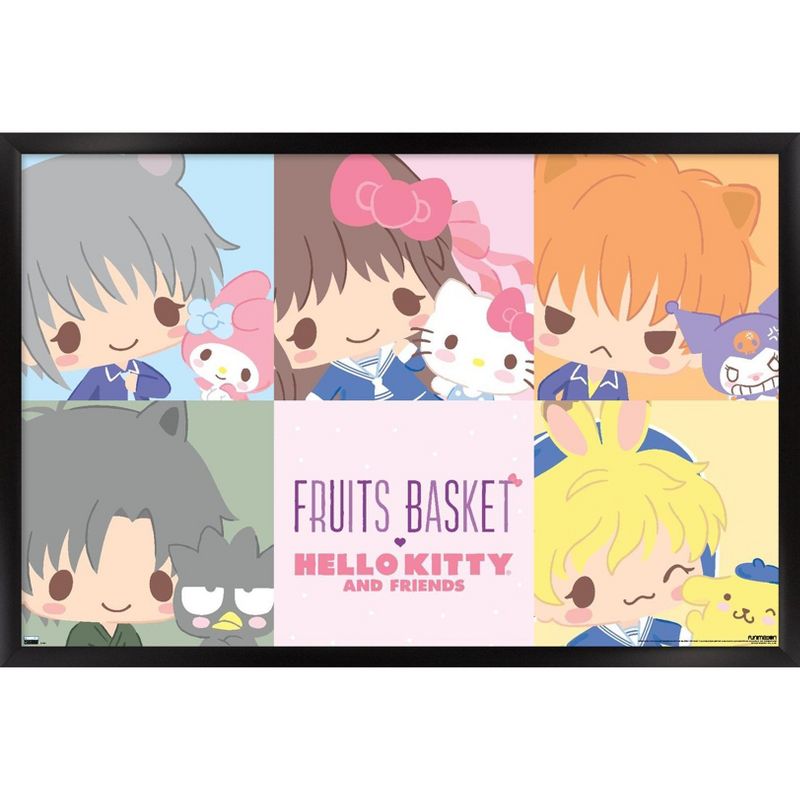 Trends International Fruits Basket x Hello Kitty and Friends - Squares Framed Wall Poster Prints, 1 of 7