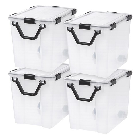  IRIS USA 4Pack 74qt WEATHERPRO Airtight Plastic