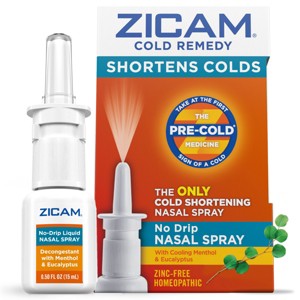 Zicam Cold Remedy Cold Shortening No-Drip Zinc-Free Nasal Spray - 0.5oz - 1 of 4