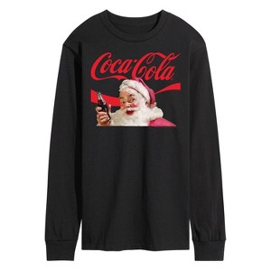 Men's - Coca-Cola - Santa Closeup Coca Cola Logo Long Sleeve Graphic T-Shirt - 1 of 4
