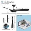 52" Ceiling Fan With Lights Remote Control 3CCT Dimmable 7 Speeds Reversible Noiseless Modern Dc Motor Ceiling Fan for Kitchen, Living Room - image 3 of 4