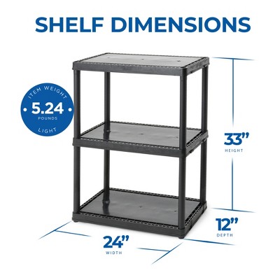Kids' Playroom 3-Shelf Black Storage Organizer for Toys