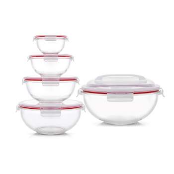 Clifftop 4 Piece 67 oz. and 114 oz. Glass Mixing Bowl Set with Lids in