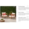 Christopher Knight Home Brooklyn Outdoor Acacia Wood Club Chair with Cushions (Set of 2), Teak/Beige - 4 of 4