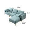 FONTOI L-shaped Sofa, Convertible Sleeper, Leisure Sofa for Living Room Apartment Office, Dark Gray, 92.9"*31.1"*59.8" - 2 of 4