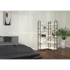 72" H 5-Tier Corner Shelf Anti-Tip Steel Frame Adjustable Feet Vertical Storage Rack Walnut Finish Living Room Bedroom - 4 of 4