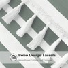 Modern Farmhouse Shower Curtain 72x72 Inch White Striped with Tassels, Waterproof Fabric for Bathroom - 4 of 4