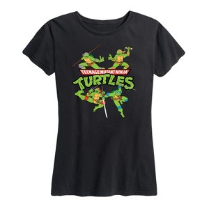 Women's - Teenage Mutant Ninja Turtles - Donnie, Mikey, Raph, and Leo Logo Short Sleeve Graphic T-Shirt - 1 of 4