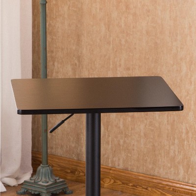 Sleek Transitional Black Wood and Metal Adjustable Counter Height Bar Table