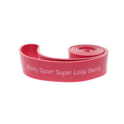 BodySport Super Loop Tube, Stretching Tool for Training & Rehabilitation,  Heavy Weight Resistance Band, Red