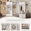 Sapphtopaz Modern 4-in-1 Hall Tree with 4 Storage Drawers & 2 Cabinet, Shoe Bench Coat Rack with Open Shelves and 7 Hooks for Entryway, Hallway - 3 of 4
