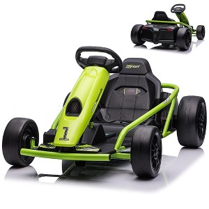 24V Electric Go Kart for Kid 8-12 Year with Dual 300w Motors-8MPH High-Speed Drifting Kart with Music & Horn,9Ah Large Battery,All-Terrain Ride on Toy - 1 of 4