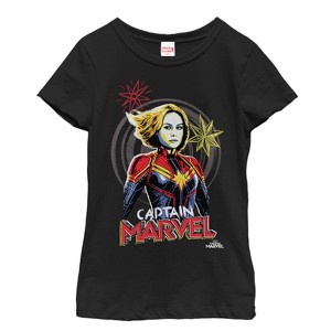 Girl's Marvel Captain Marvel Sketch Profile T-Shirt - 1 of 3