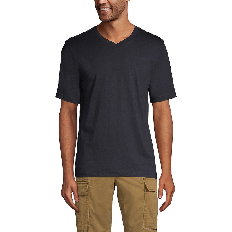 Lands' End Men's Super-T Short Sleeve V-Neck T-Shirt, 1 of 4