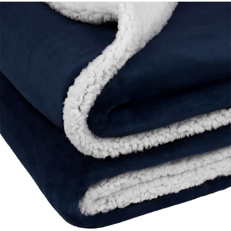 PAVILIA Premium Faux Shearling Fleece Throw Blanket for Bed, Reversible Warm Blanket for Couch Sofa, 5 of 10
