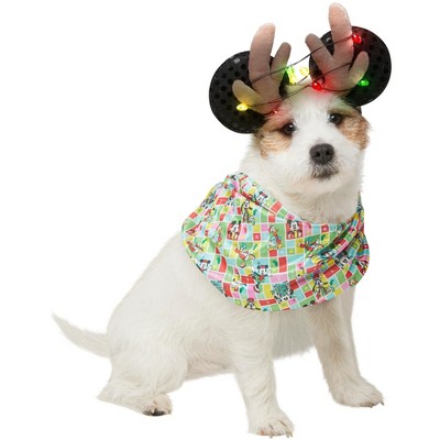Rubies Mickey Mouse Reindeer Light Up Pet Accessory