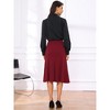 INSPIRE CHIC Women's High Waisted Flared Skirts for 1950s Solid Color Business Fishtail Midi Skirt - 3 of 4