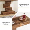 Gulches Farmhouse 42" Console Table, Wood Sofa Accent Table with Geometric Base, Brown - 3 of 4
