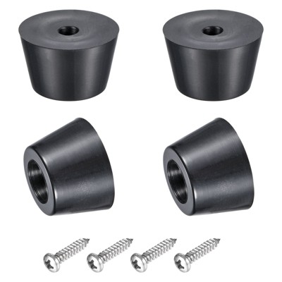 Unique Bargains Non-Slip Rubber Furniture Bumper Feet with Washer and Screws 4 Pcs