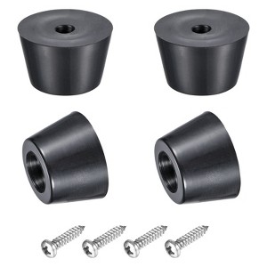 Unique Bargains Non-Slip Rubber Furniture Bumper Feet with Washer and Screws 4 Pcs - 1 of 4