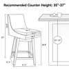 Vipbear Bar Stools Set of 2, Adjustable Barstools,Counter Height Stools with Back,Kitchen Island Stools,Modern Style, Black/White/Blue/Beige/Brown - 2 of 4