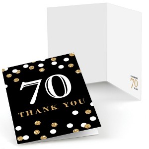 Big Dot of Happiness Adult 70th Birthday - Gold - Birthday Party Thank You Cards (8 count) - 1 of 4