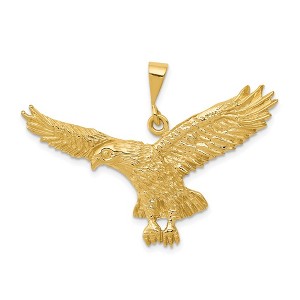 Black Bow Jewelry 14k Yellow Gold Large 2D Eagle Pendant - 1 of 4