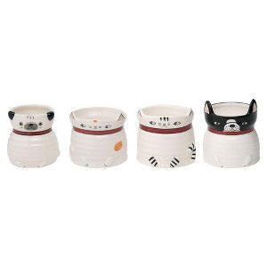 Transpac Ceramic Tiny Happy Pup/Kitty Planter Set of 4 Spring Home Decorations - 1 of 1