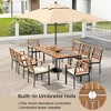 Tangkula 9 PCS Patio Dining Set Rectangular Dining Table w/ Acacia Wood Top Umbrella Hole - 4 of 4