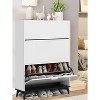 Wooden Shoe Cabinet with 3 Flip Drawers, 47¡± Tall Narrow Shoe Storage Unit for 18 Pairs - 2 of 4