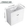BENCMATE Bathroom Vanities Freestanding Vanity 36 Inch with Resin Sink and Soft Close Doors for Bathroom, White, 35.4"*19.7"*35.4" - 3 of 4