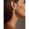 3/4 Pairs 14K Gold Plated Earrings Set: Dainty Chain, CZ & Pearl Stackable Dangle Earrings - 3 of 4