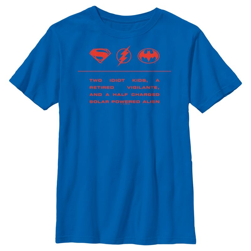 Boy's The Flash Two Idiot Kids Quote T-Shirt, 1 of 6