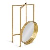 Kate and Laurel Celia Round Metal Tea Table, 14x14x25.75, Gold and Mirror - 4 of 4
