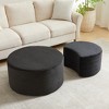 KWPZQEB Nesting Coffee Table Set of 2, Upholstered Round Ottoman, Modern End Table Side Tables for Living Room, Bedroom, No Assembly - 4 of 4