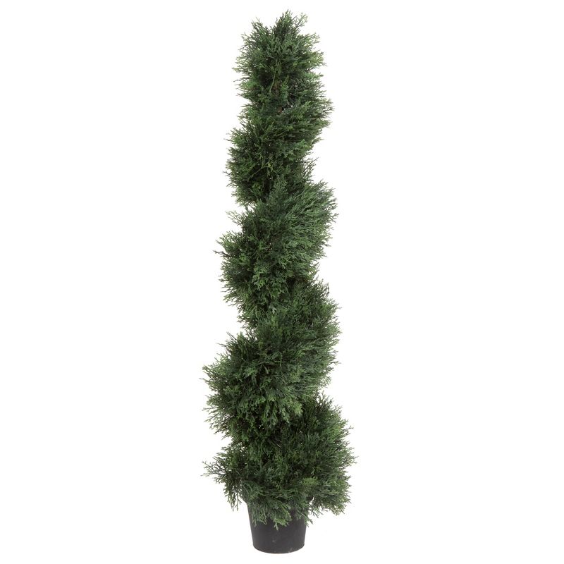 Vickerman Artificial Cedar Spiral Topiary In Pot UV, 1 of 8
