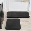 LunaLulinlk 2 Piece Gray Faux Rabbit Fur Bath Rug Set, 17" x 24 & 20" x 30" - 2 of 4