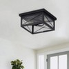 Modern Farmhouse Flush Mount Ceiling Light, Black Square Fixture with Clear Glass for Entryway - 3 of 4