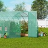 VEVOR Walk-in Tunnel Greenhouse, 19.4x9.7x7.4 ft Hoop House Greenhouse Tunnel with Galvanized Steel Frame, PE Cover, Swing Door, 12 Roll-up Windows - 2 of 4
