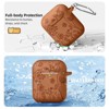 BONGEEK for AirPod Case 2nd 1st Generation Case Cover, Flower Engraved Full Protective Case Soft Silicone Pattern LED Visible,Brown - 3 of 4