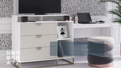 Teen Novogratz Blair Media Dresser for TVs up to 50, White Oak