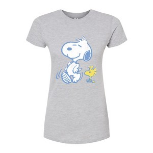Women's - Peanuts - Snoopy And Woodstock Pastels Fitted Graphic T-Shirt - 1 of 3