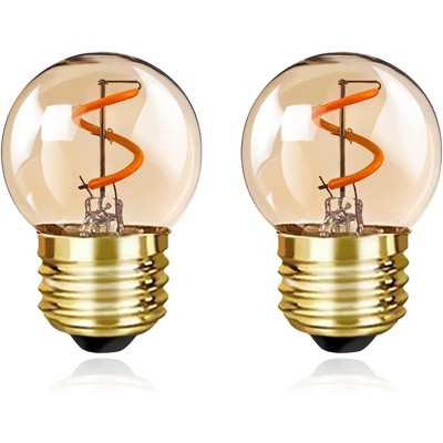 Runesay G40 Low Watt Light Bulb Edison LED Bulb 1W Equivalent to 10Watt Incandescent E26 Screw Base Led Bulbs, Non Dimmable (G40gs-2pack)